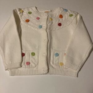Girls white button down sweater